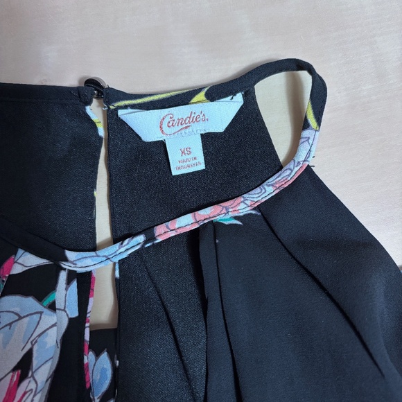 Candie's Floral Print Halter Mini Shift Dress - Picture 3 of 4